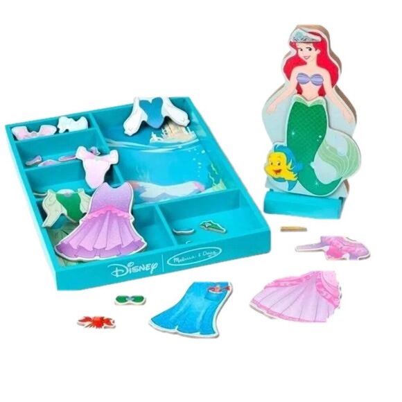 Melissa & Doug Disney Ariel Magnetic Wooden Dress Up Doll *read listing - Picture 1 of 8